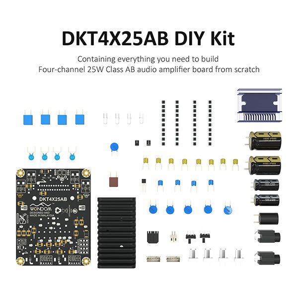 AA-AK31163 DKT4X25AB 4x25W Class AB Audio Amplifier Board DIY Kit