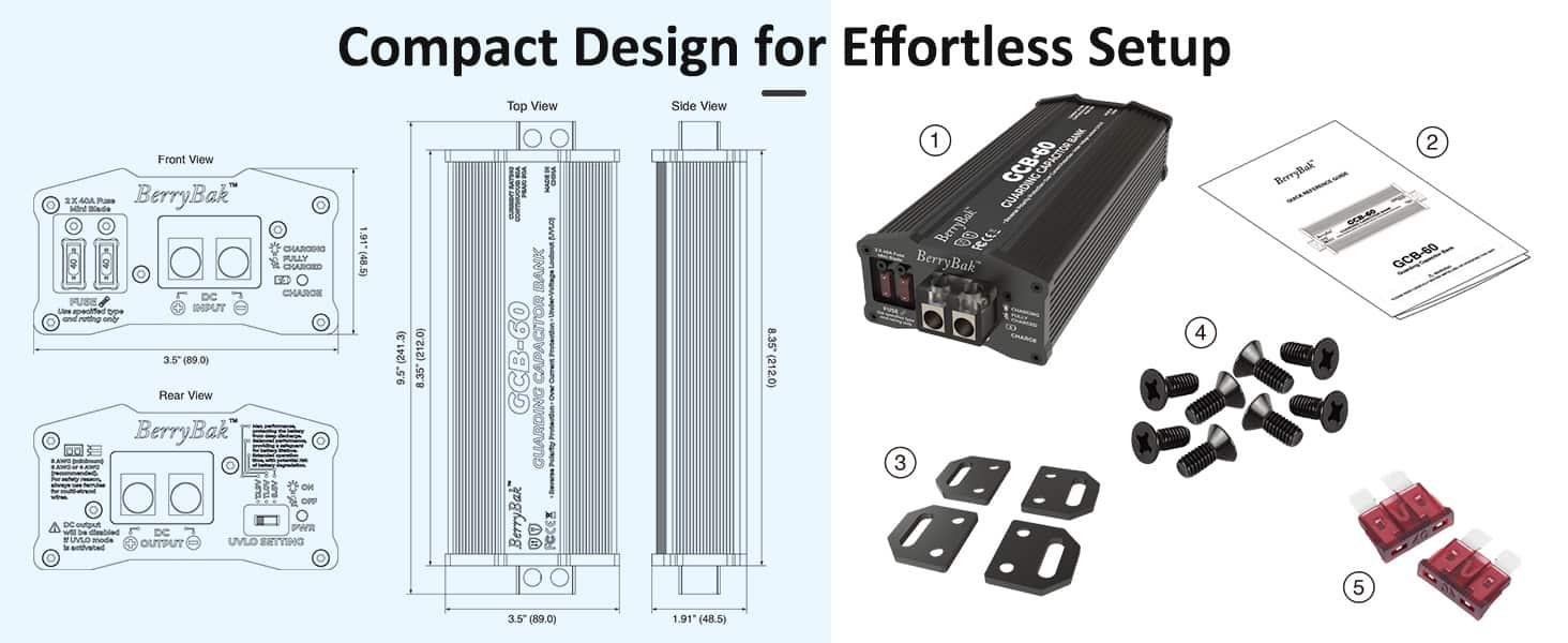 PS-SP16113 GCB-60 90A MAX 60A RMS 122,400uF Car Audio Capacitor