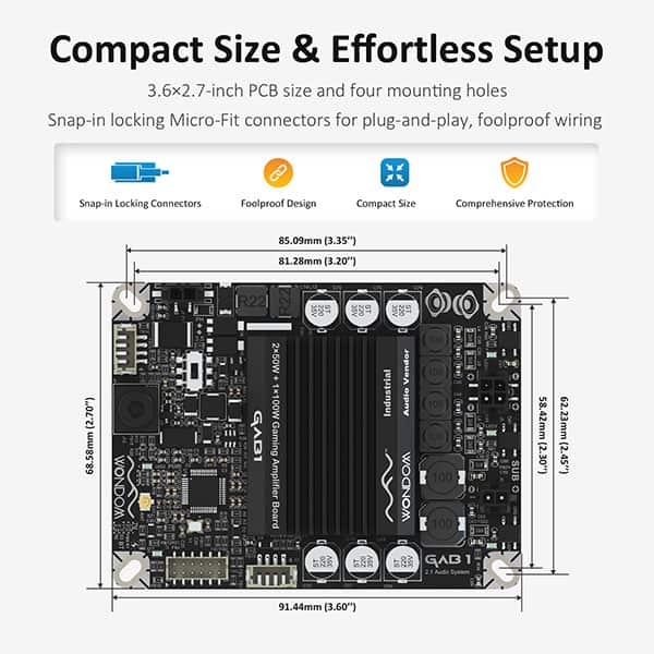 AA-KA32481 TPA3116 2x50W+1x100W 2.1 Gaming Amplifier Board w