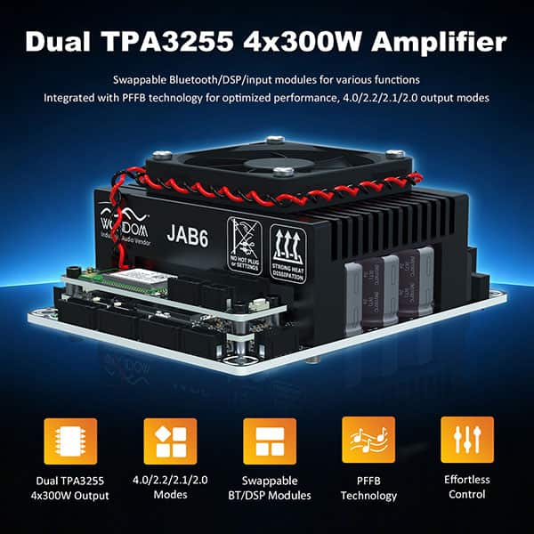 AA-JA33288 Pre-Sale JAB6 Dual TPA3255 4x300W 4.0/2.1/2.0 Class D